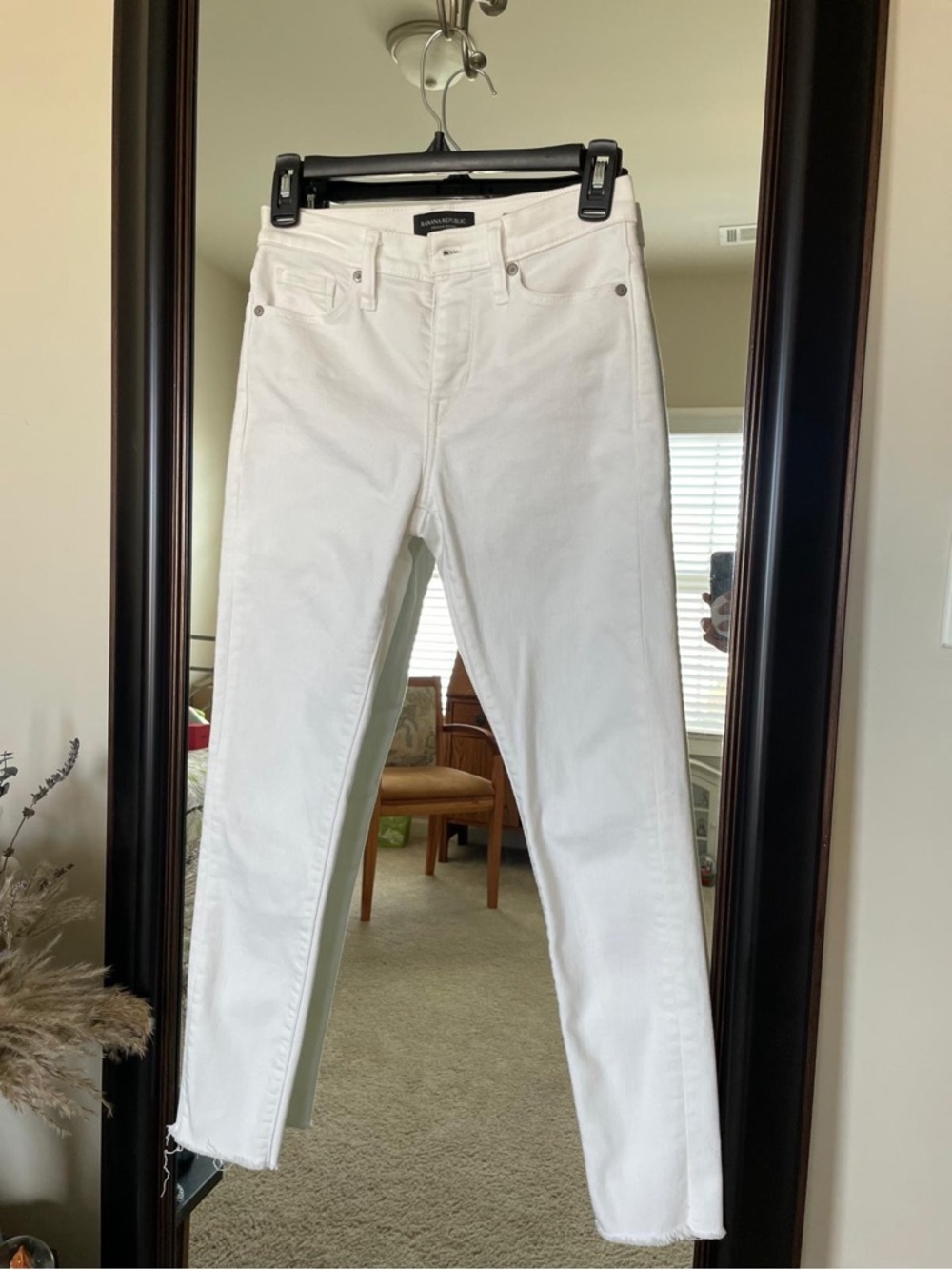 Banana Republic White High Rise Skinny - Straight Leg Jeans